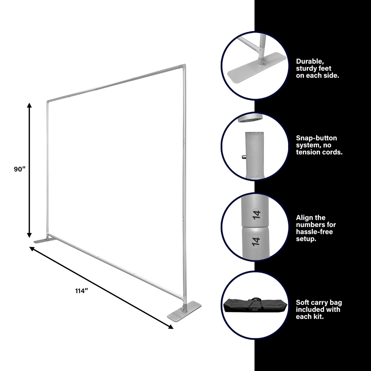 10' Flexi-Tube Display Kit, Double Sided