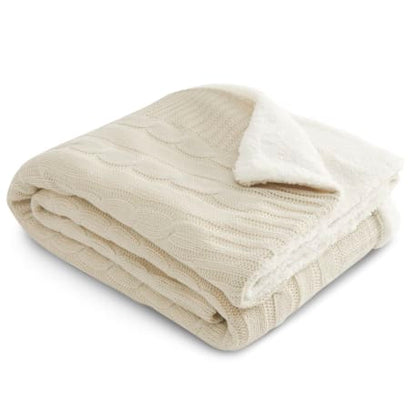 Field & Co. Cable Knit Sherpa Blanket