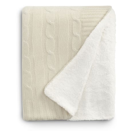 Field & Co. Cable Knit Sherpa Blanket