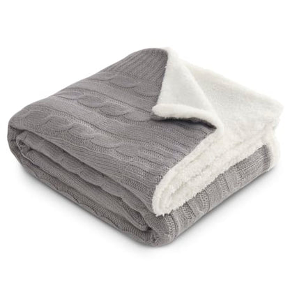Field & Co. Cable Knit Sherpa Blanket
