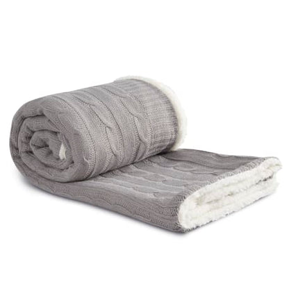 Field & Co. Cable Knit Sherpa Blanket