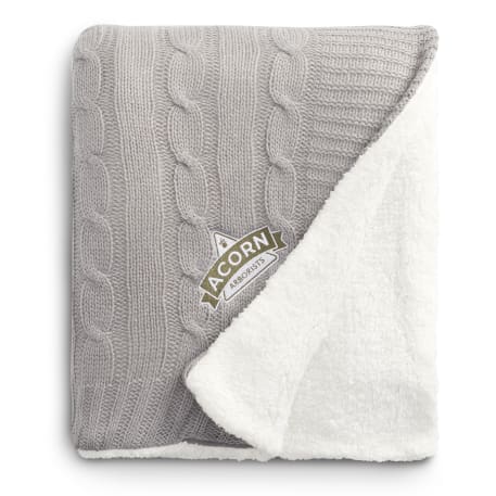 Field & Co. Cable Knit Sherpa Blanket