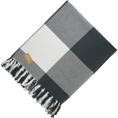 Field & Co. 100% Organic Cotton Check Throw Blanke