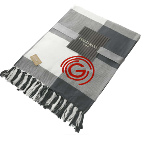 Field & Co. 100% Organic Cotton Check Throw Blanke