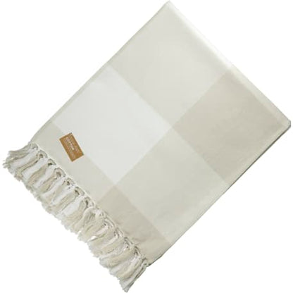 Field & Co. 100% Organic Cotton Check Throw Blanke
