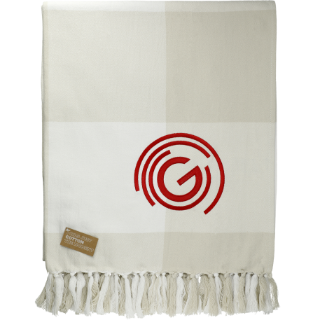 Field & Co. 100% Organic Cotton Check Throw Blanke