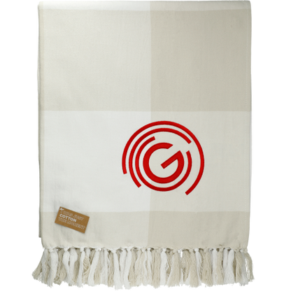 Field & Co. 100% Organic Cotton Check Throw Blanke