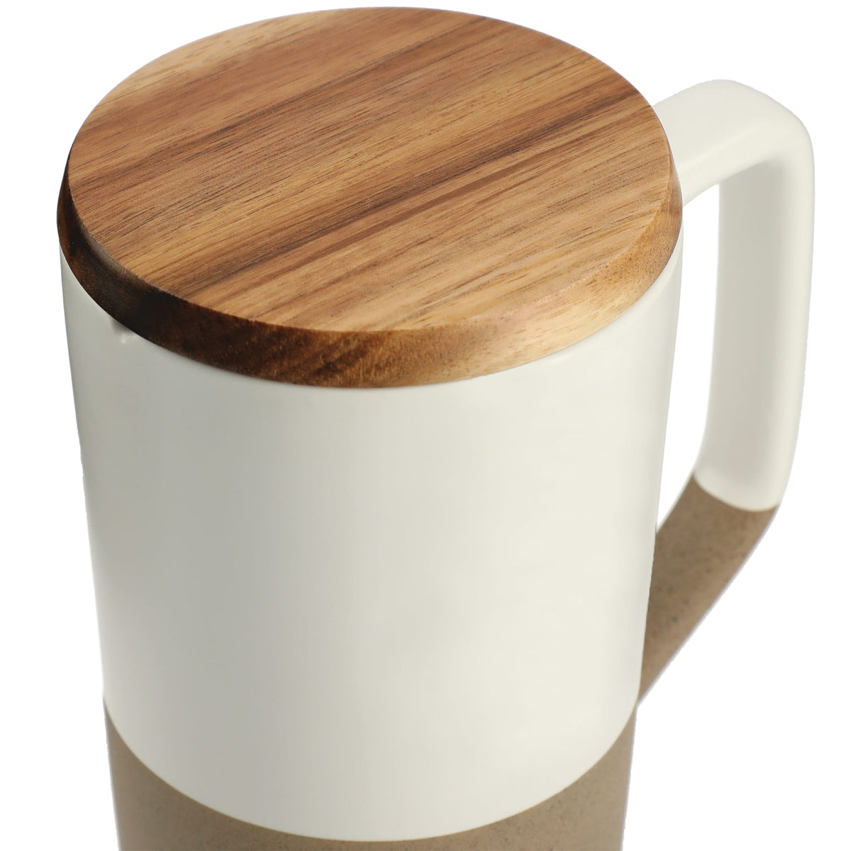 Tahoe Tea & Coffee Ceramic Mug with Wood Lid 16oz