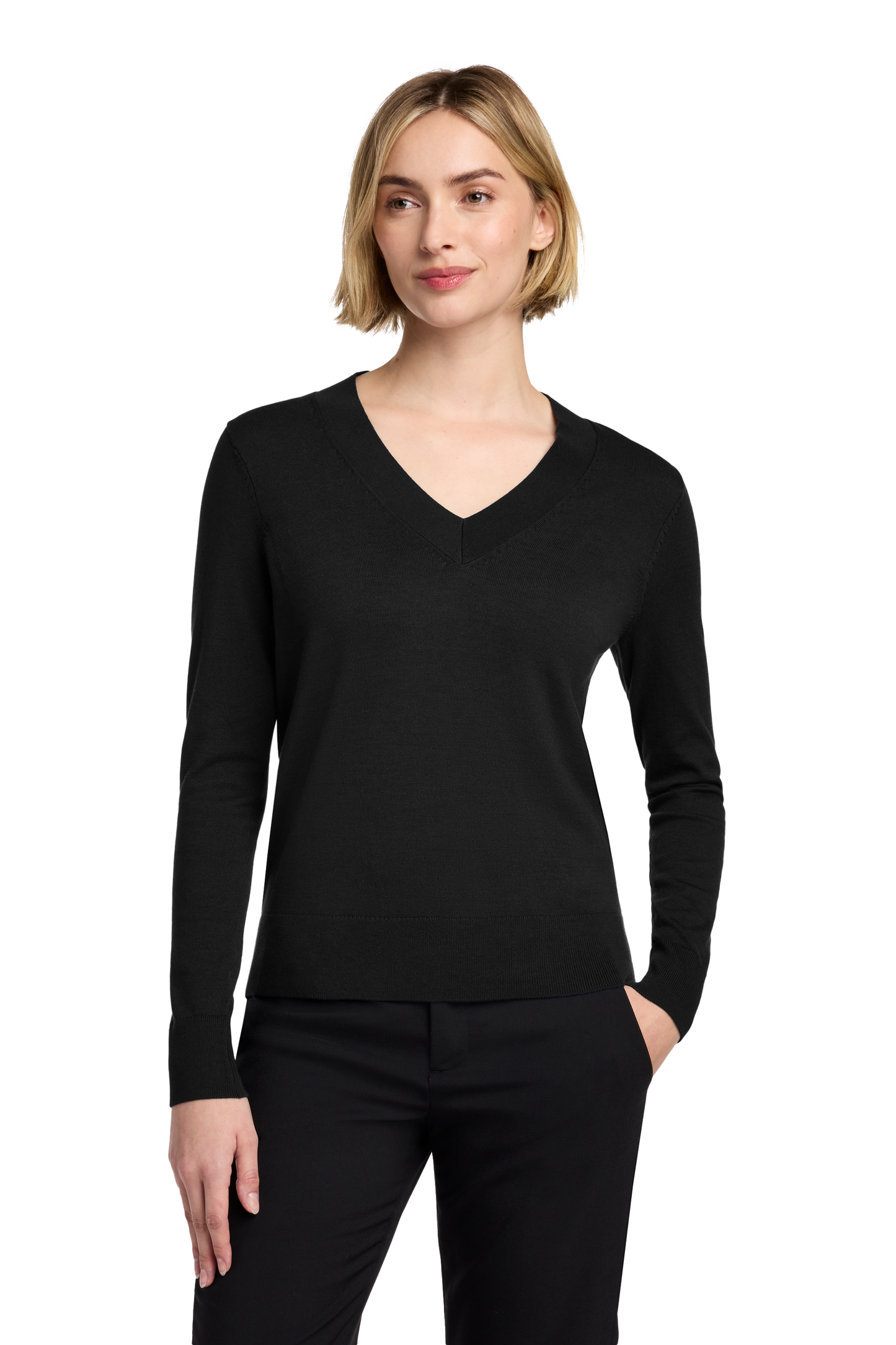 Brooks Brothers Women's Cotton Stretch V-Neck Sweater